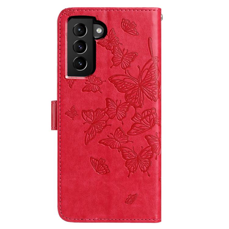 For Samsung Galaxy S21+ 5G Butterfly Flutter Pattern Embossed Leather Phone Case