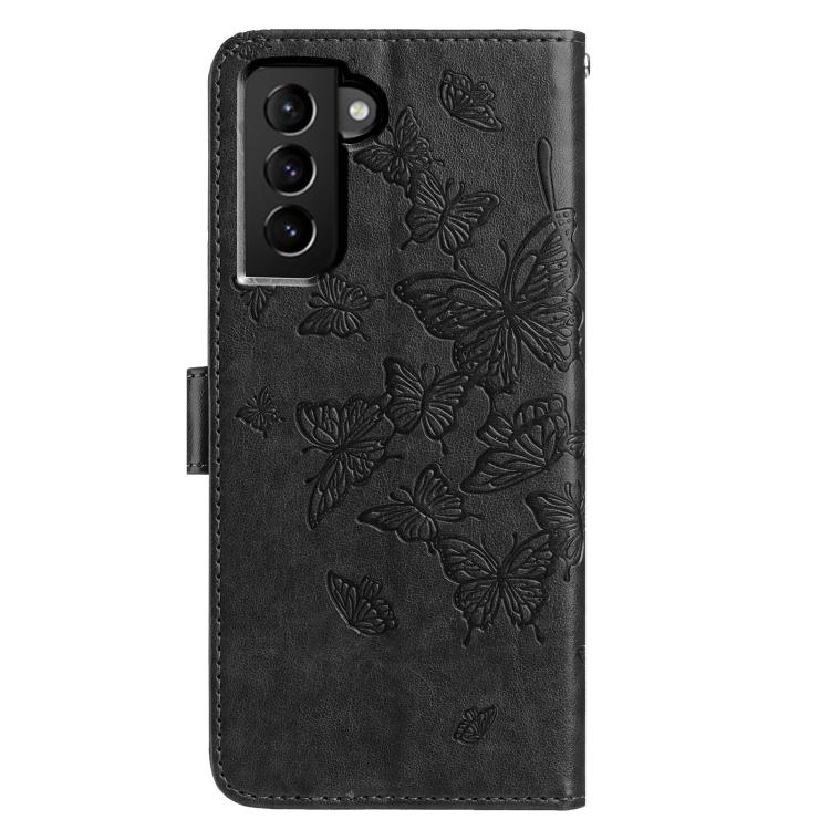 For Samsung Galaxy S21+ 5G Butterfly Flutter Pattern Embossed Leather Phone Case
