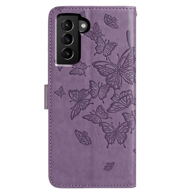 For Samsung Galaxy S21+ 5G Butterfly Flutter Pattern Embossed Leather Phone Case