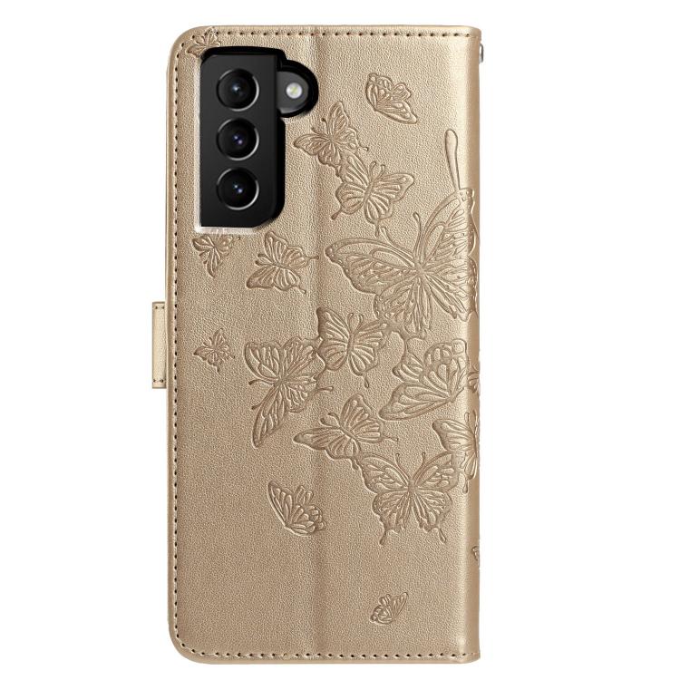 For Samsung Galaxy S22 5G Butterfly Flutter Pattern Embossed Leather Phone Case