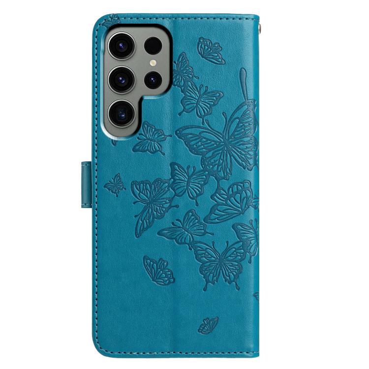 For Samsung Galaxy S22 Ultra 5G Butterfly Flutter Pattern Embossed Leather Phone Case