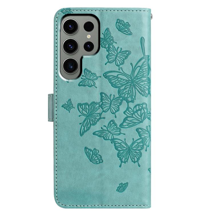 For Samsung Galaxy S22 Ultra 5G Butterfly Flutter Pattern Embossed Leather Phone Case