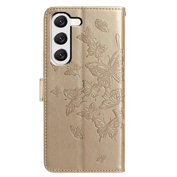 For Samsung Galaxy S23+ 5G Butterfly Flutter Pattern Embossed Leather Phone Case