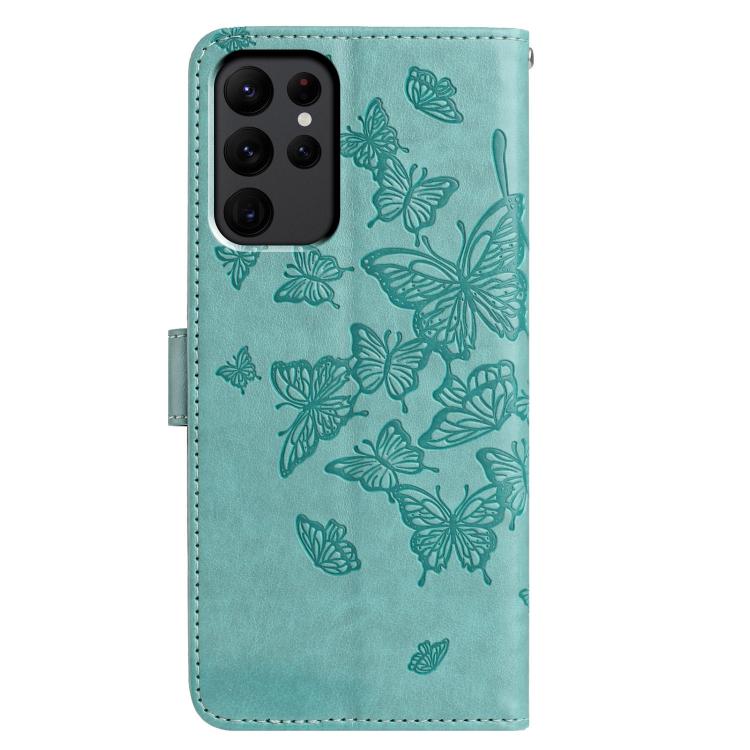 For Samsung Galaxy S23 Ultra 5G Butterfly Flutter Pattern Embossed Leather Phone Case
