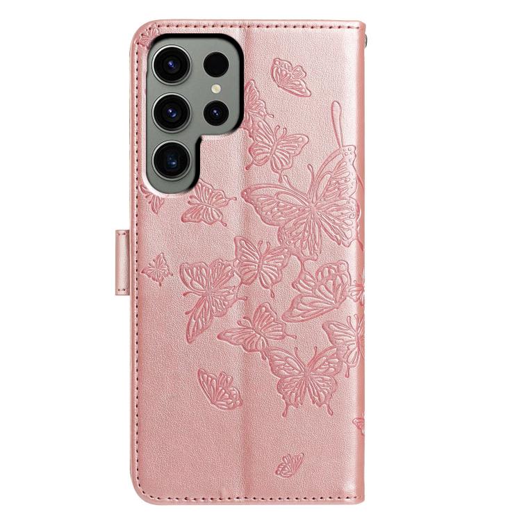 For Samsung Galaxy S24 Ultra 5G Butterfly Flutter Pattern Embossed Leather Phone Case