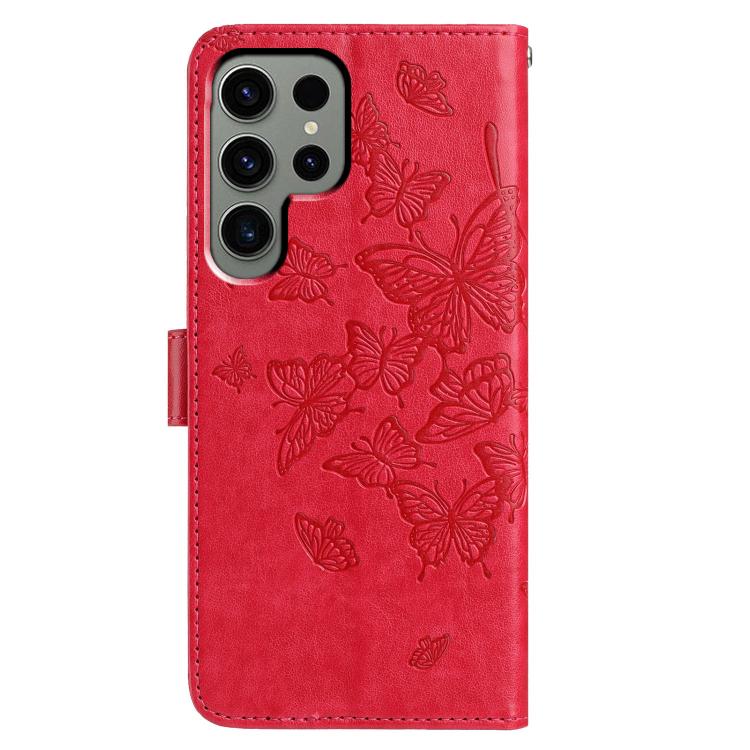 For Samsung Galaxy S24 Ultra 5G Butterfly Flutter Pattern Embossed Leather Phone Case