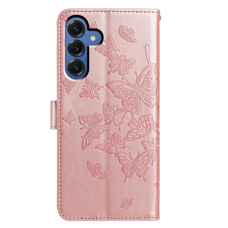 For Samsung Galaxy S25 5G Butterfly Flutter Pattern Embossed Leather Phone Case