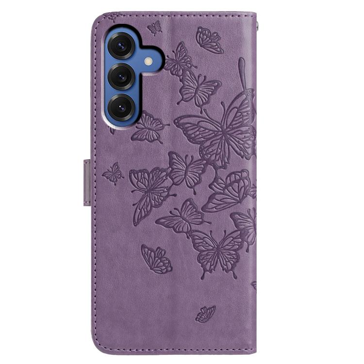 For Samsung Galaxy S25 5G Butterfly Flutter Pattern Embossed Leather Phone Case