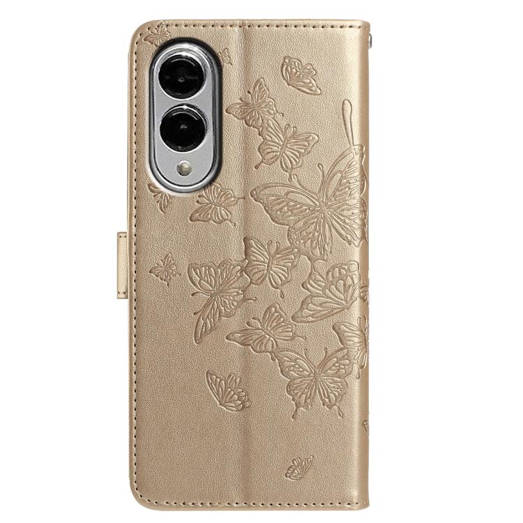 For Samsung Galaxy S25 Edge 5G Butterfly Flutter Pattern Embossed Leather Phone Case