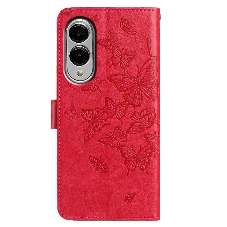 For Samsung Galaxy S25 Edge 5G Butterfly Flutter Pattern Embossed Leather Phone Case