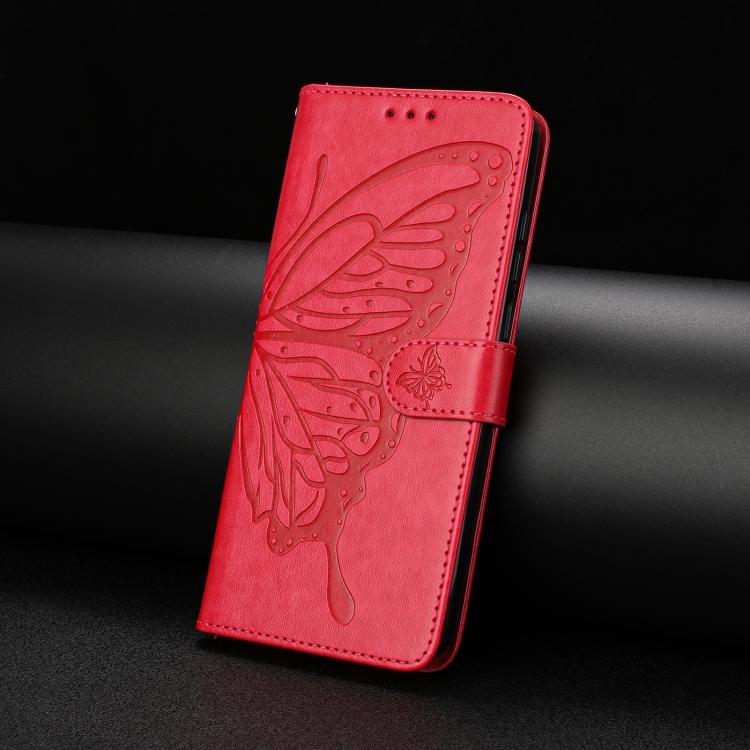 For Samsung Galaxy S25 Edge 5G Butterfly Flutter Pattern Embossed Leather Phone Case