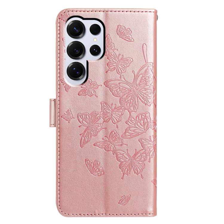 For Samsung Galax S25 Ultra 5G Butterfly Flutter Pattern Embossed Leather Phone Case