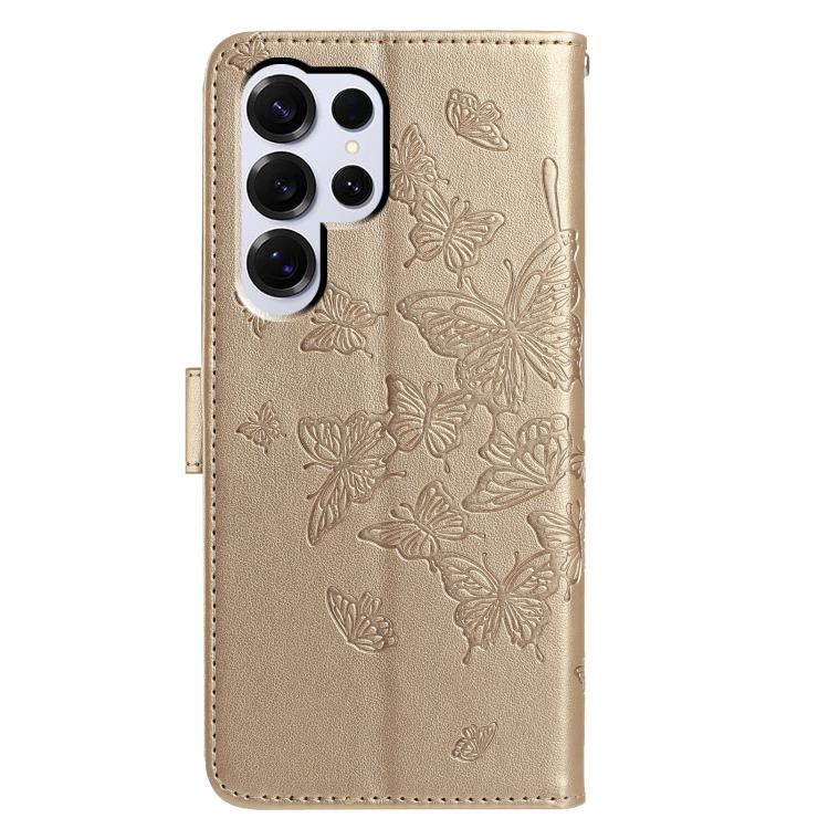 For Samsung Galax S25 Ultra 5G Butterfly Flutter Pattern Embossed Leather Phone Case