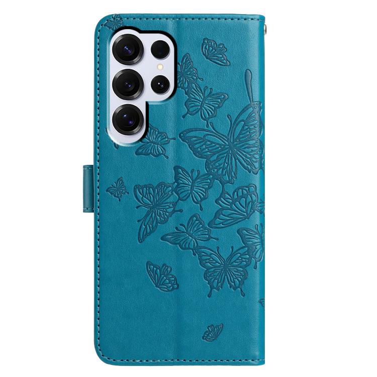 For Samsung Galax S25 Ultra 5G Butterfly Flutter Pattern Embossed Leather Phone Case