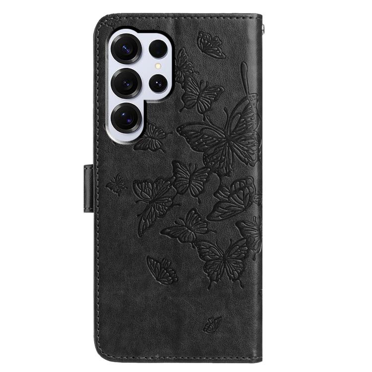 For Samsung Galax S25 Ultra 5G Butterfly Flutter Pattern Embossed Leather Phone Case