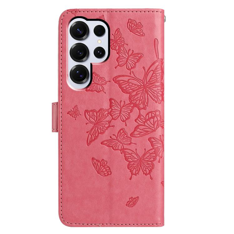 For Samsung Galax S25 Ultra 5G Butterfly Flutter Pattern Embossed Leather Phone Case