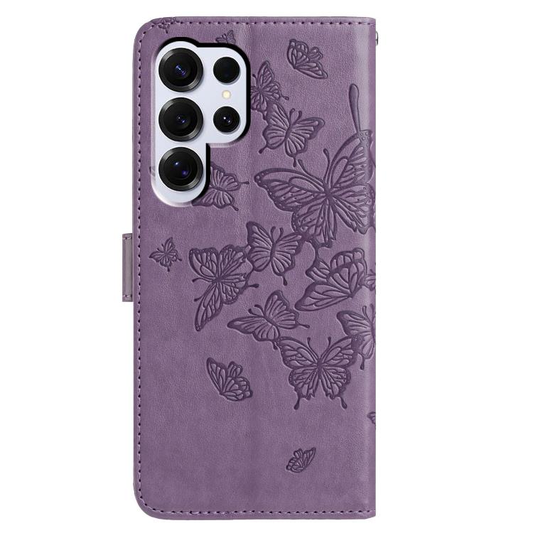 For Samsung Galax S25 Ultra 5G Butterfly Flutter Pattern Embossed Leather Phone Case