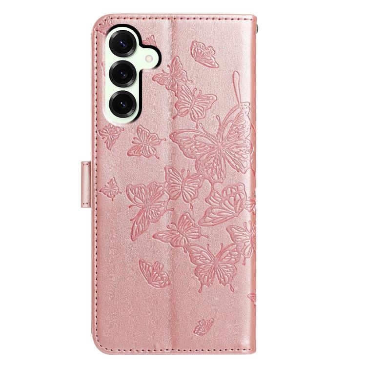 For Samsung Galaxy S25 FE 5G Butterfly Flutter Pattern Embossed Leather Phone Case