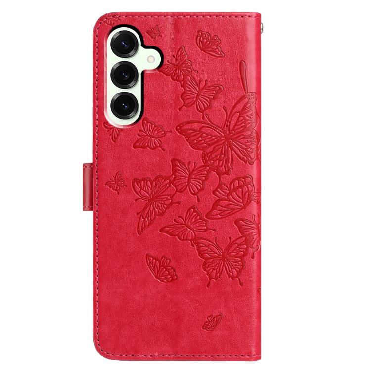For Samsung Galaxy S25 FE 5G Butterfly Flutter Pattern Embossed Leather Phone Case