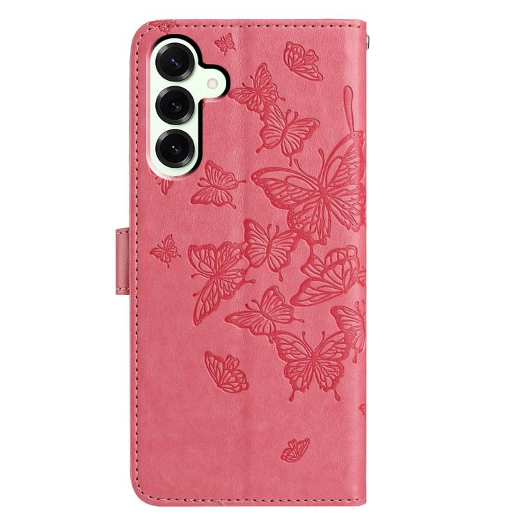 For Samsung Galaxy S25 FE 5G Butterfly Flutter Pattern Embossed Leather Phone Case