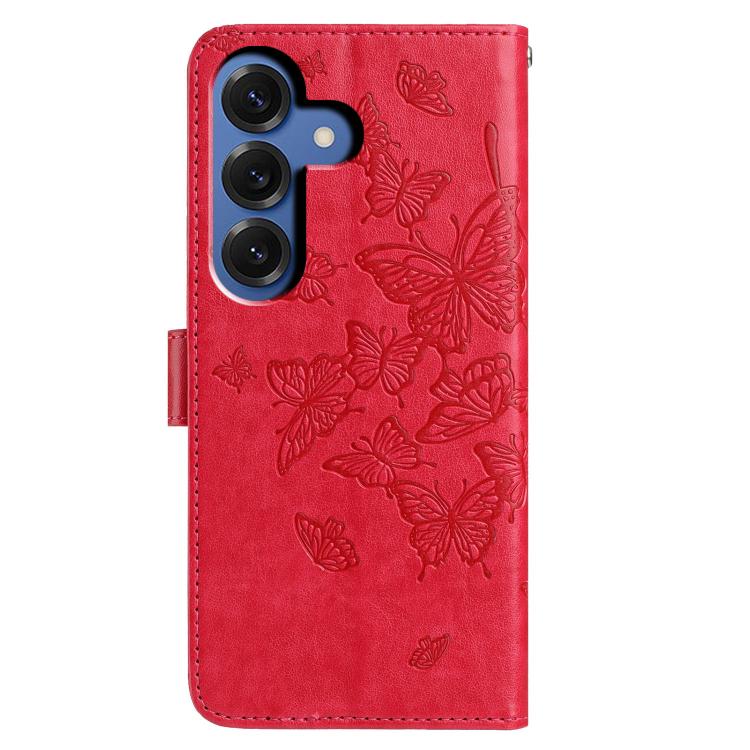 For Samsung Galaxy S26 5G Butterfly Flutter Pattern Embossed Leather Phone Case