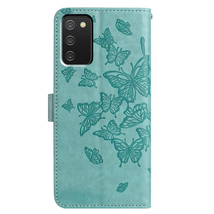 For Samsung Galaxy A02S Butterfly Flutter Pattern Embossed Leather Phone Case