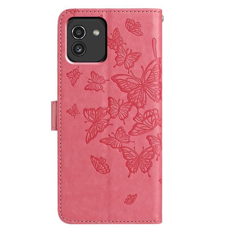 For Samsung Galaxy A03 Butterfly Flutter Pattern Embossed Leather Phone Case