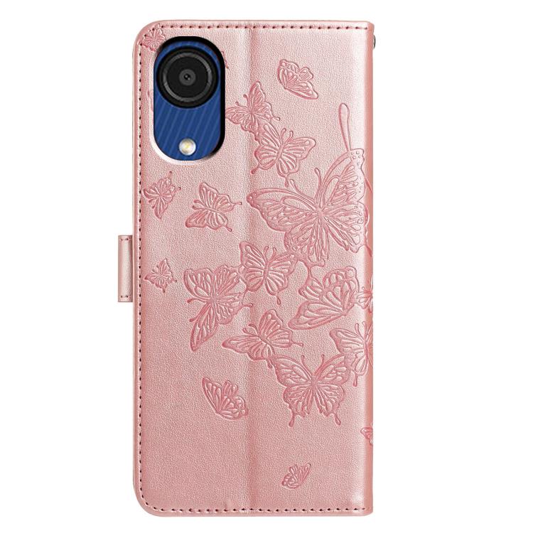 For Samsung Galaxy A03 Core Butterfly Flutter Pattern Embossed Leather Phone Case