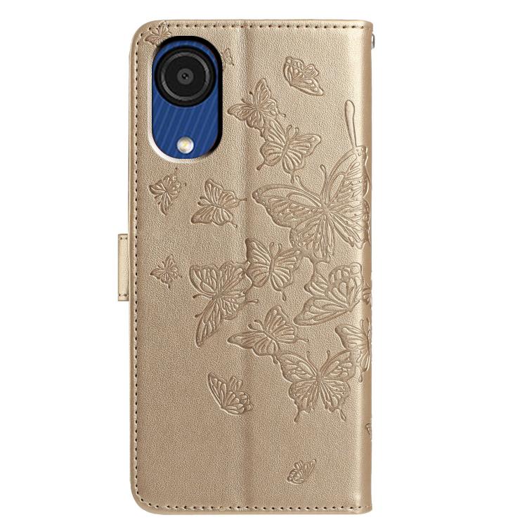 For Samsung Galaxy A03 Core Butterfly Flutter Pattern Embossed Leather Phone Case