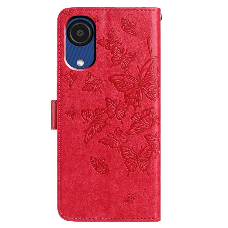For Samsung Galaxy A03 Core Butterfly Flutter Pattern Embossed Leather Phone Case