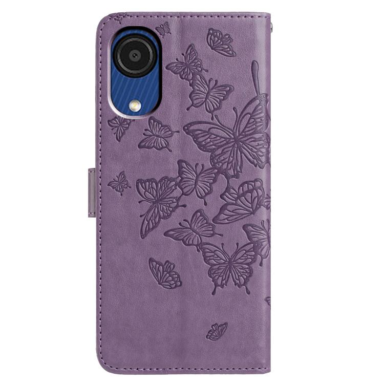 For Samsung Galaxy A03 Core Butterfly Flutter Pattern Embossed Leather Phone Case