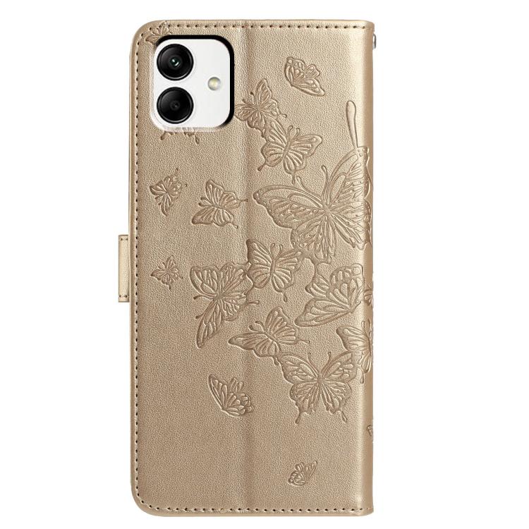 For Samsung Galaxy A04 Butterfly Flutter Pattern Embossed Leather Phone Case
