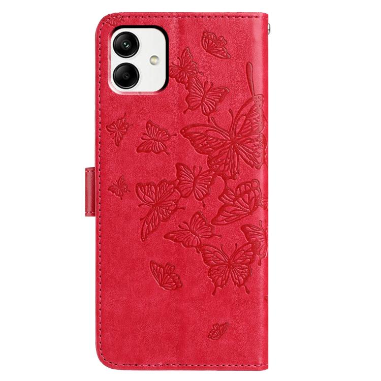 For Samsung Galaxy A04 Butterfly Flutter Pattern Embossed Leather Phone Case