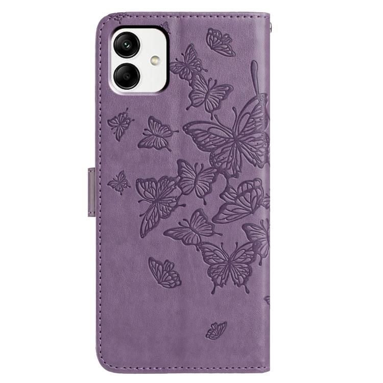 For Samsung Galaxy A04 Butterfly Flutter Pattern Embossed Leather Phone Case