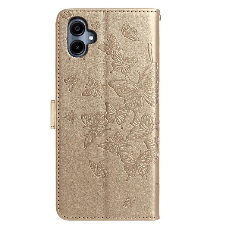 For Samsung Galaxy A06 Butterfly Flutter Pattern Embossed Leather Phone Case