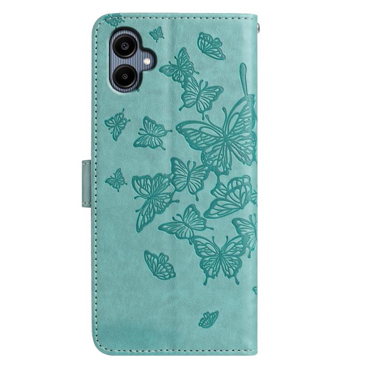 For Samsung Galaxy A06 Butterfly Flutter Pattern Embossed Leather Phone Case