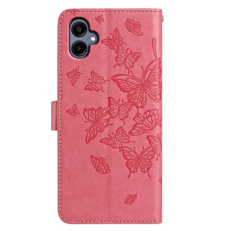 For Samsung Galaxy A06 Butterfly Flutter Pattern Embossed Leather Phone Case