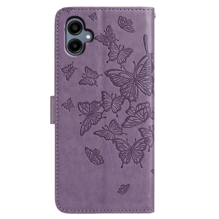 For Samsung Galaxy A06 Butterfly Flutter Pattern Embossed Leather Phone Case