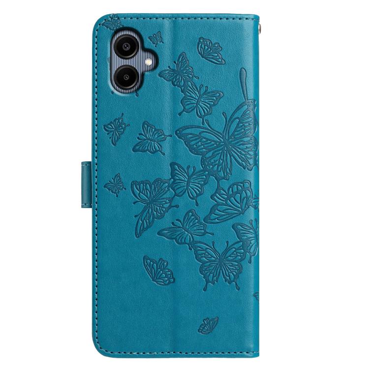 For Samsung Galaxy A06 Butterfly Flutter Pattern Embossed Leather Phone Case