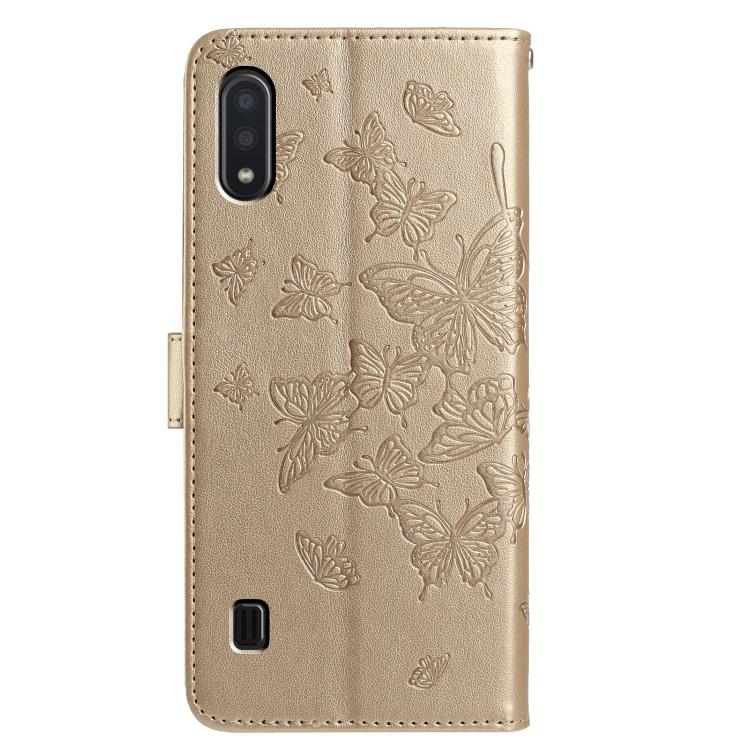 For Samsung Galaxy A10 / M10 Butterfly Flutter Pattern Embossed Leather Phone Case