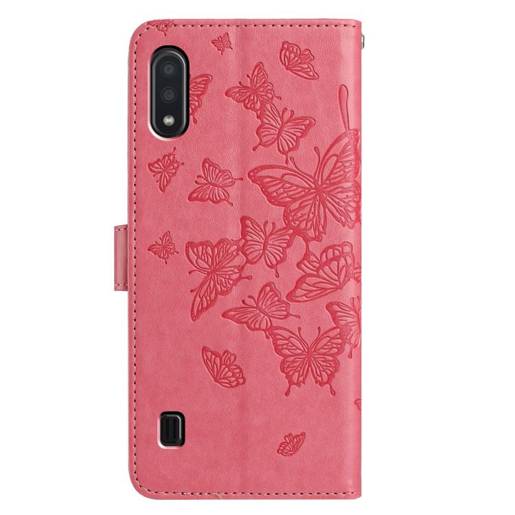 For Samsung Galaxy A10 / M10 Butterfly Flutter Pattern Embossed Leather Phone Case