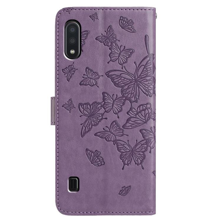 For Samsung Galaxy A10 / M10 Butterfly Flutter Pattern Embossed Leather Phone Case