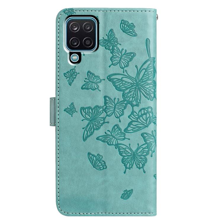 For Samsung Galaxy A12 5G Butterfly Flutter Pattern Embossed Leather Phone Case