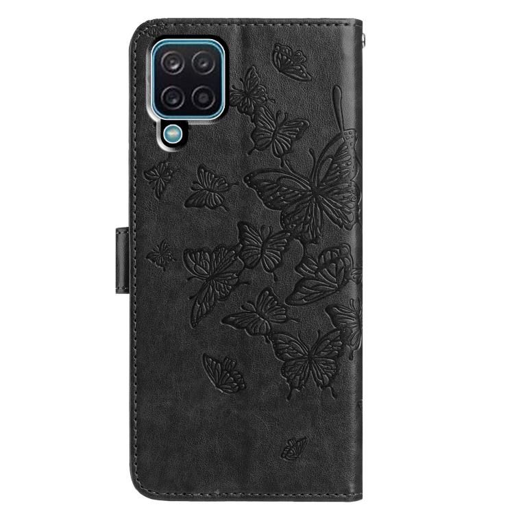 For Samsung Galaxy A12 5G Butterfly Flutter Pattern Embossed Leather Phone Case