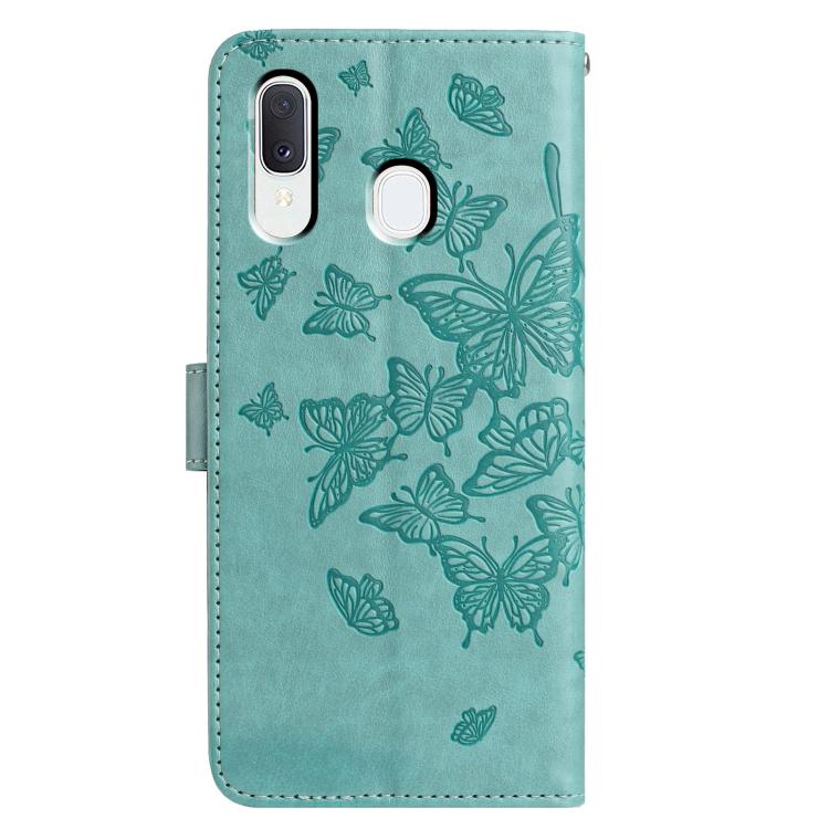 For Samsung Galaxy A20E Butterfly Flutter Pattern Embossed Leather Phone Case