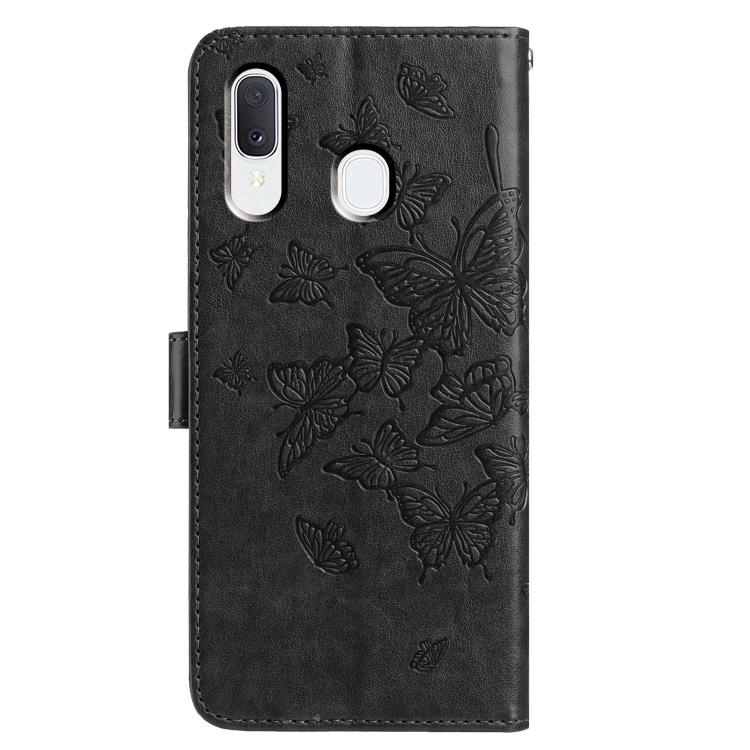 For Samsung Galaxy A20E Butterfly Flutter Pattern Embossed Leather Phone Case