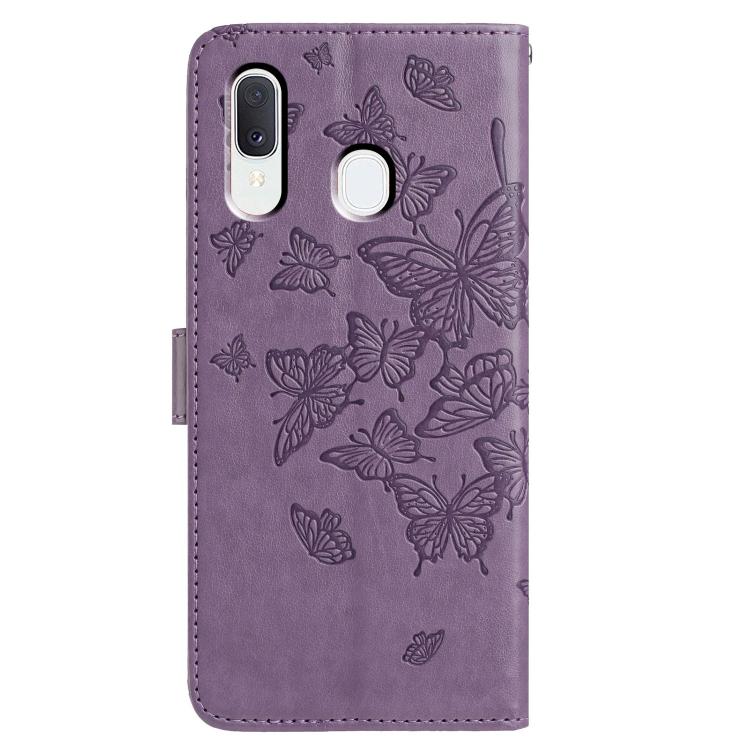 For Samsung Galaxy A20E Butterfly Flutter Pattern Embossed Leather Phone Case