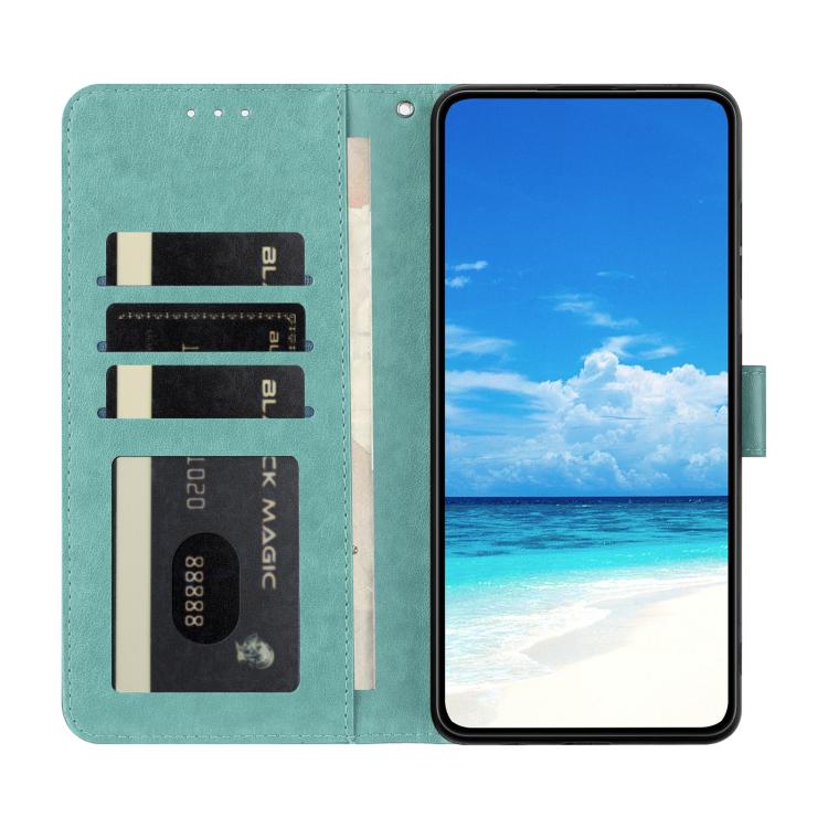 For Samsung Galaxy A22 4G Butterfly Flutter Pattern Embossed Leather Phone Case