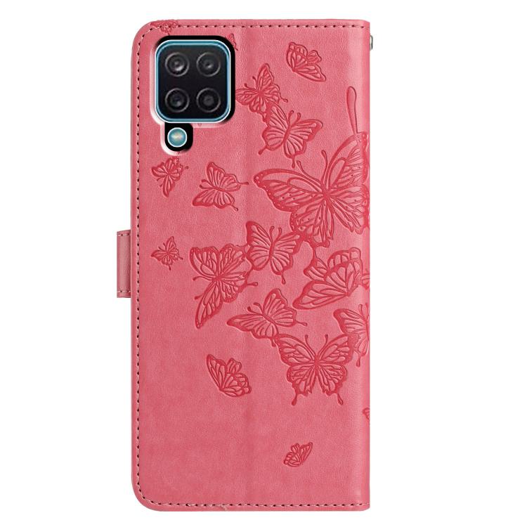 For Samsung Galaxy A22 4G Butterfly Flutter Pattern Embossed Leather Phone Case