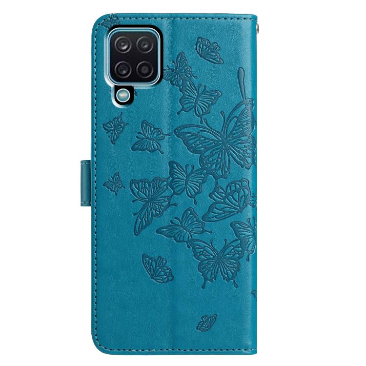 For Samsung Galaxy A22 4G Butterfly Flutter Pattern Embossed Leather Phone Case